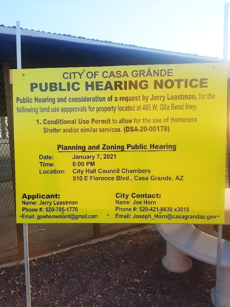 Public hearing sign